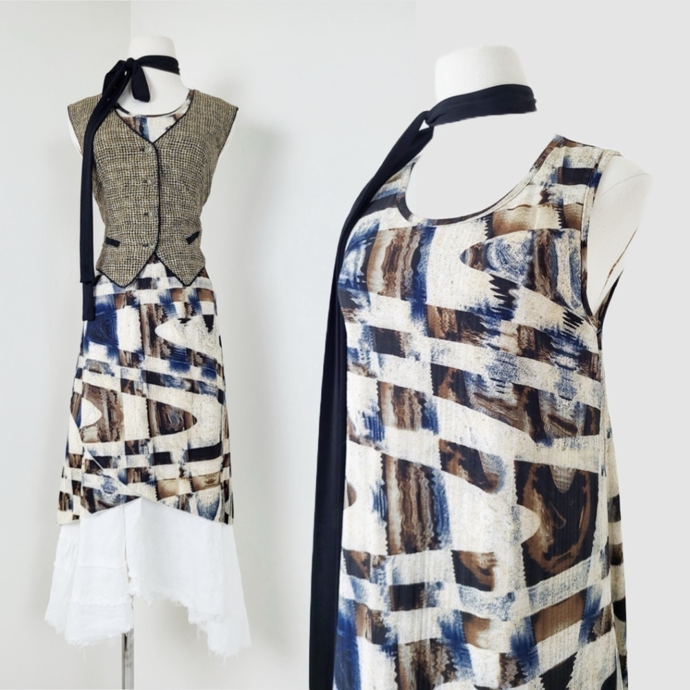 *Free With Purchase* Y2K Abstract Midi Dress Lola Rose - Picture 1 of 10